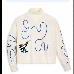 Disney100 Oswald the Lucky Rabbit Cropped Sweatshirt XL Cream Unisex